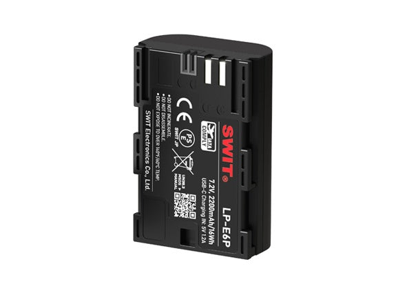 SWIT PowerCell LP-E6P | USB-C LE-E6P 16Wh DC battery Outlasts the Originals, with Status Indicators, for DSLR/Mirrorless e.g. Canon R5 C, R5 Mark II, R6, R7, C50 cameras