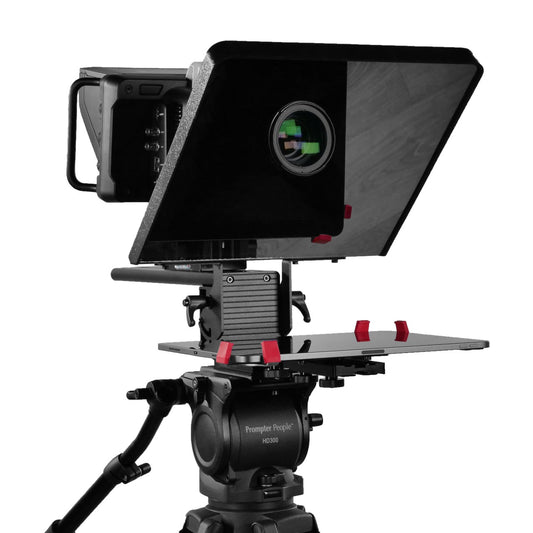 Flex Plus iPad And Tablet Teleprompter 12" 65/35 Optical Quality Beamsplitter Glass, And TabGrabber Pro Universal iPad/Tablet Cradle, 15mm Rail Mount Base