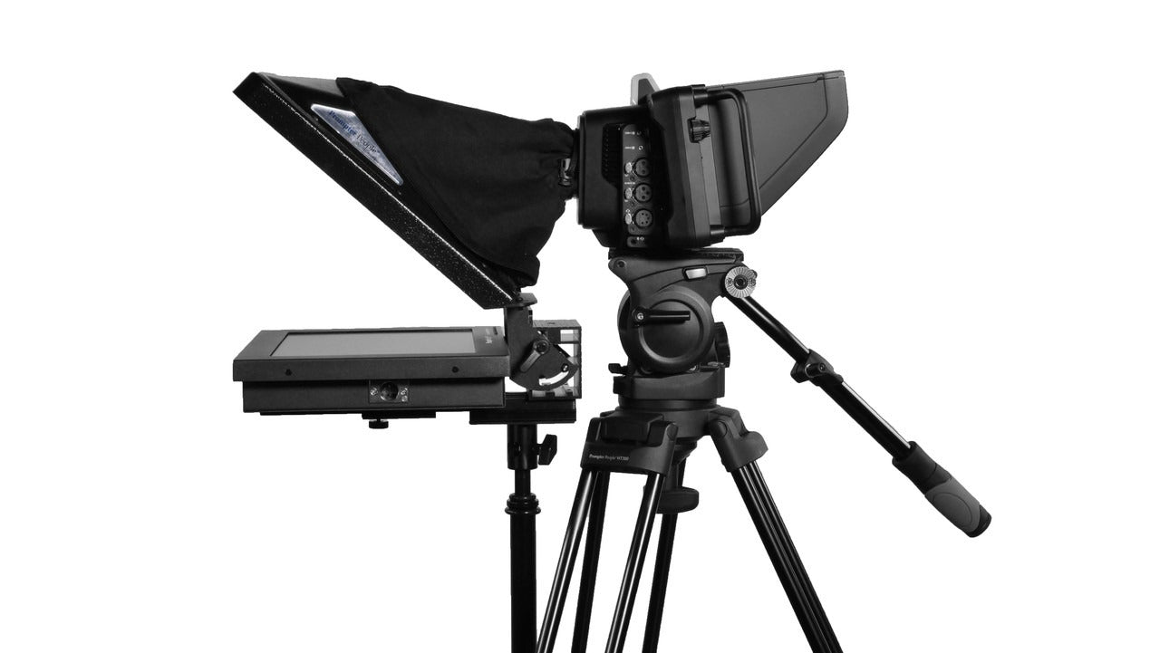 Flex Plus iPad And Tablet Teleprompter 12" 65/35 Optical Quality Beamsplitter Glass, And TabGrabber Pro Universal iPad/Tablet Cradle, FreeStand Base
