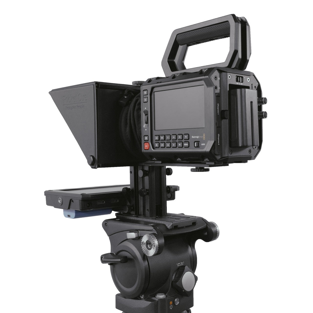 Pocket Cue V3- Compact And Modular Smart Phone Teleprompter With 1800 NIT Battery Capable 4K Monitor