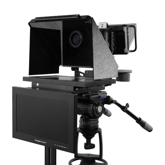 ProLine Plus 15" Pro 1000 NIT High Bright HDMI | 3G-SDI Teleprompter With 65/35 Optical Quality Glass And A 18.5" 3G-SDI | HDMI RGB IPS Panel Talent Monitor | Free Professional Software Included