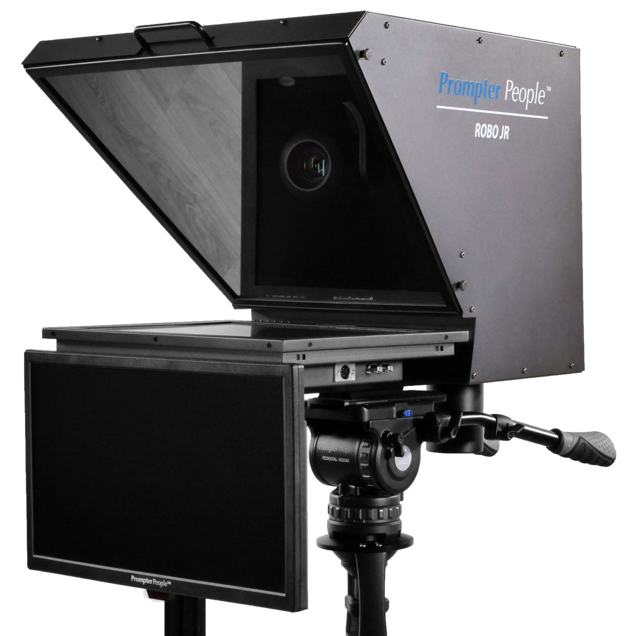 Robo Jr PTZ Teleprompter 18.5" 16:9 3G-SDI, HDMI 400 NIT Pro Monitor With 18.5" RGB-IPS Talent Monitor