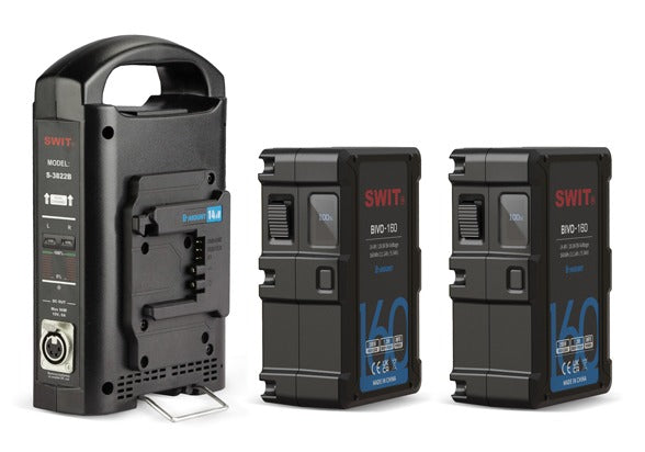 SWIT BIVO-160*2 URSA KIT | B-mount 2x160Wh Fly-friendly KIT incl. 1x2-CH Fast Charger, ideal for Blackmagic Design URSA and ARRI