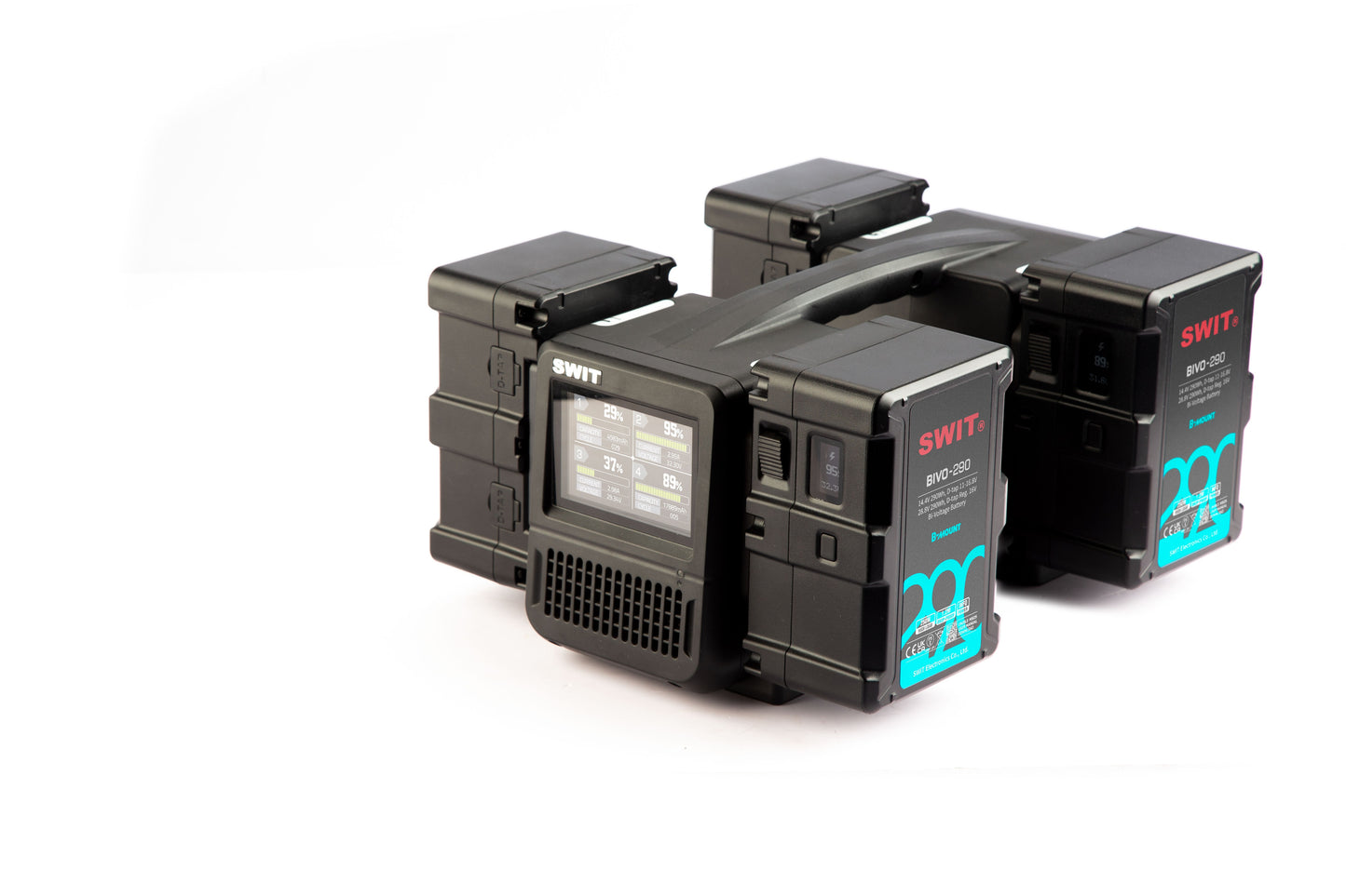 SWIT BIVO-290 | 290Wh 14V/28V 250W High Load B-Mount Battery with OLED and powerful 2xD-taps