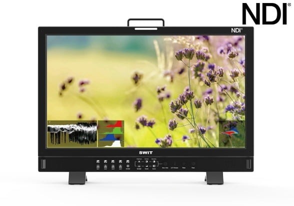 SWIT BM-245-NDI | 23.8" 4K-NDI QLED HDR 100%DCI-P3 Zero-Delay professional FHD Monitor with Auto-Calibration