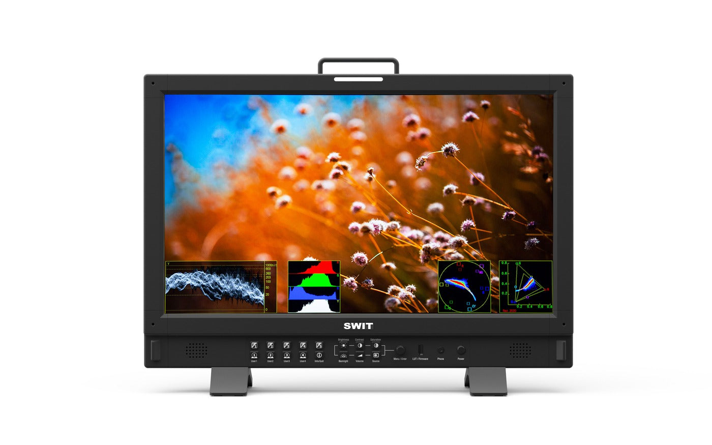 SWIT BM-H215HDR | 21.5" 12G-SDI 4K QD-LED High-bright HDR 100%DCI-P3 Zero-Delay professional FHD Monitor with Auto-Calibration