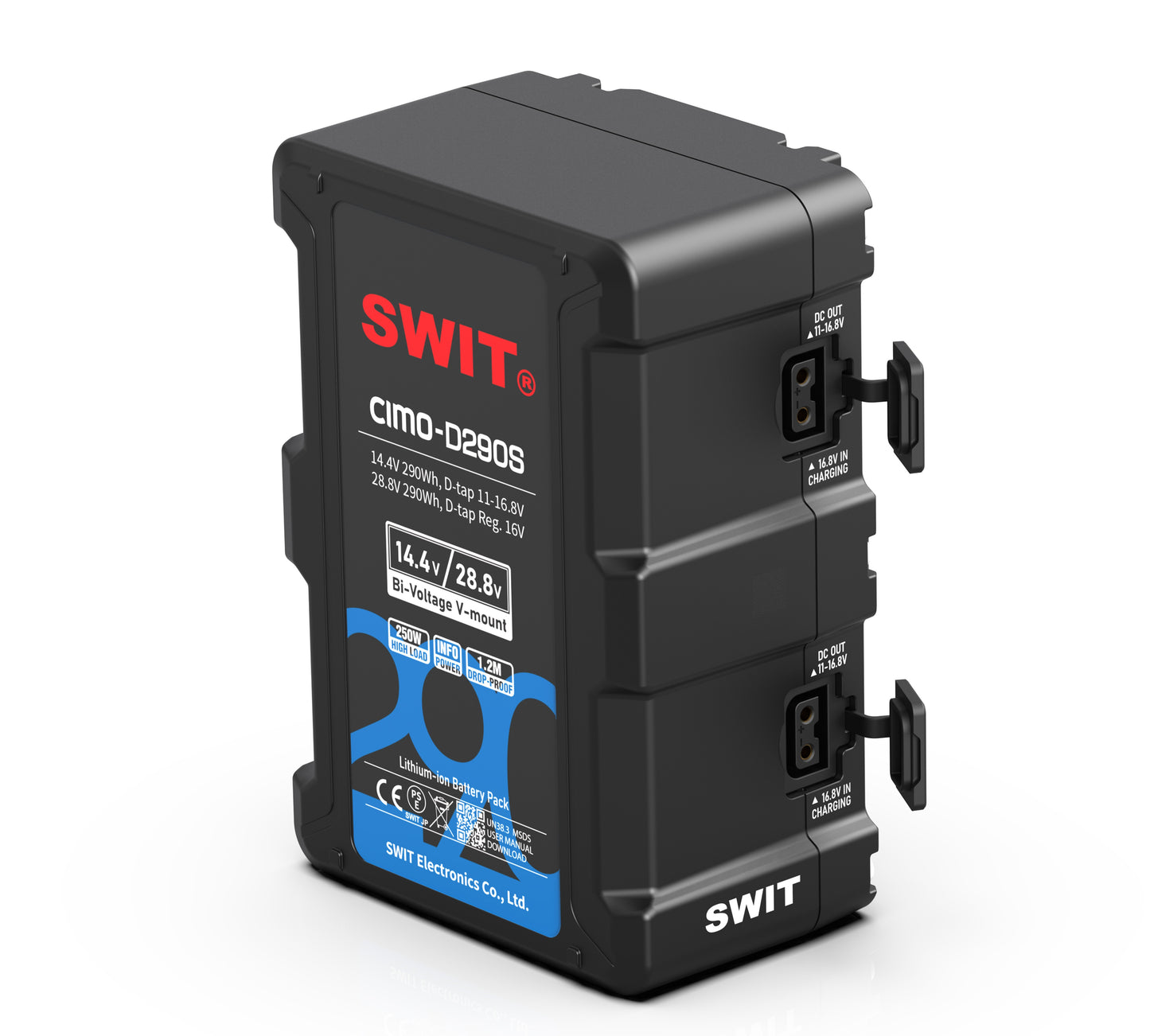 SWIT CIMO-D290S | 290Wh 28V/14V Smart Battery, V-mount, also ideal for long term use or high power draw lights
