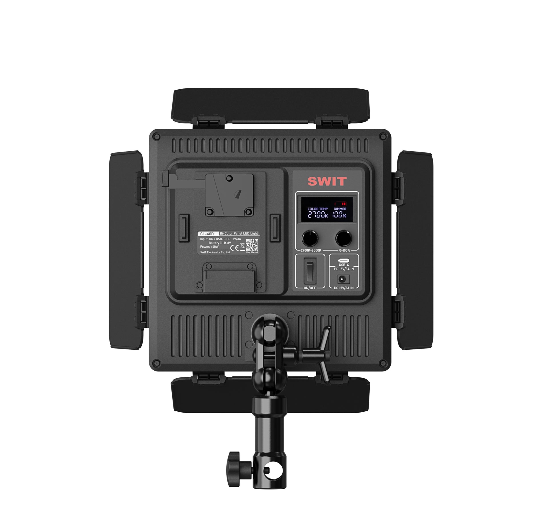 SWIT CL-40D | 40W High-Bright Ultra-Portable Easy-Setup Fanless Bi-color Panel Light