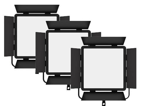 SWIT CL-60D 3KIT | Set of 3 x CL-60D | 1:1 60W 2000Lux Bi-color DMX SMD LED Panel Light(V-mount) with tripods and trolley case
