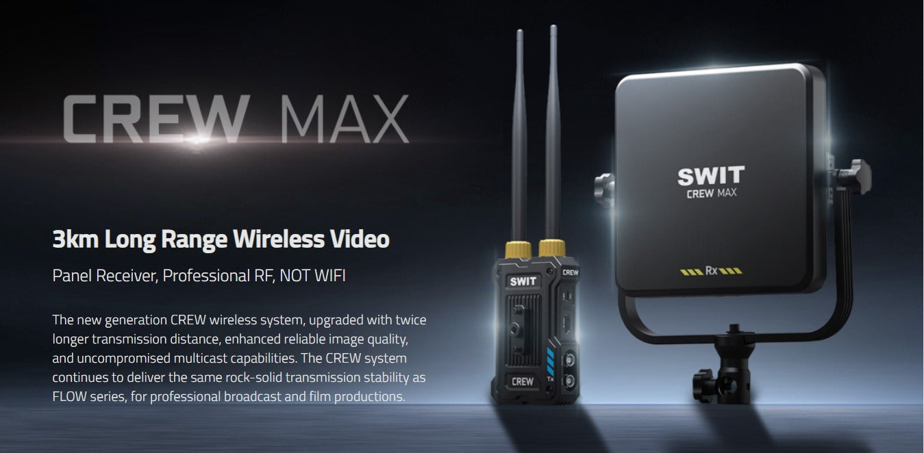 SWIT CREW MAX Rx | 10000feet(3000m) 3rd Gen. professional Wireless FHD Video Receiver, Super Anti-interference, No-delay