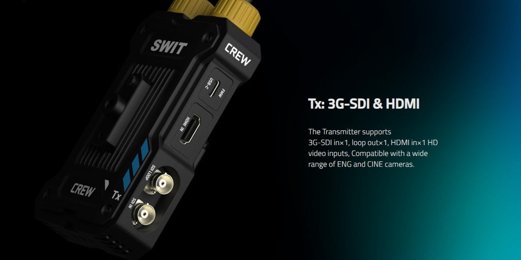 SWIT CREW MAX Rx | 10000feet(3000m) 3rd Gen. professional Wireless FHD Video Receiver, Super Anti-interference, No-delay
