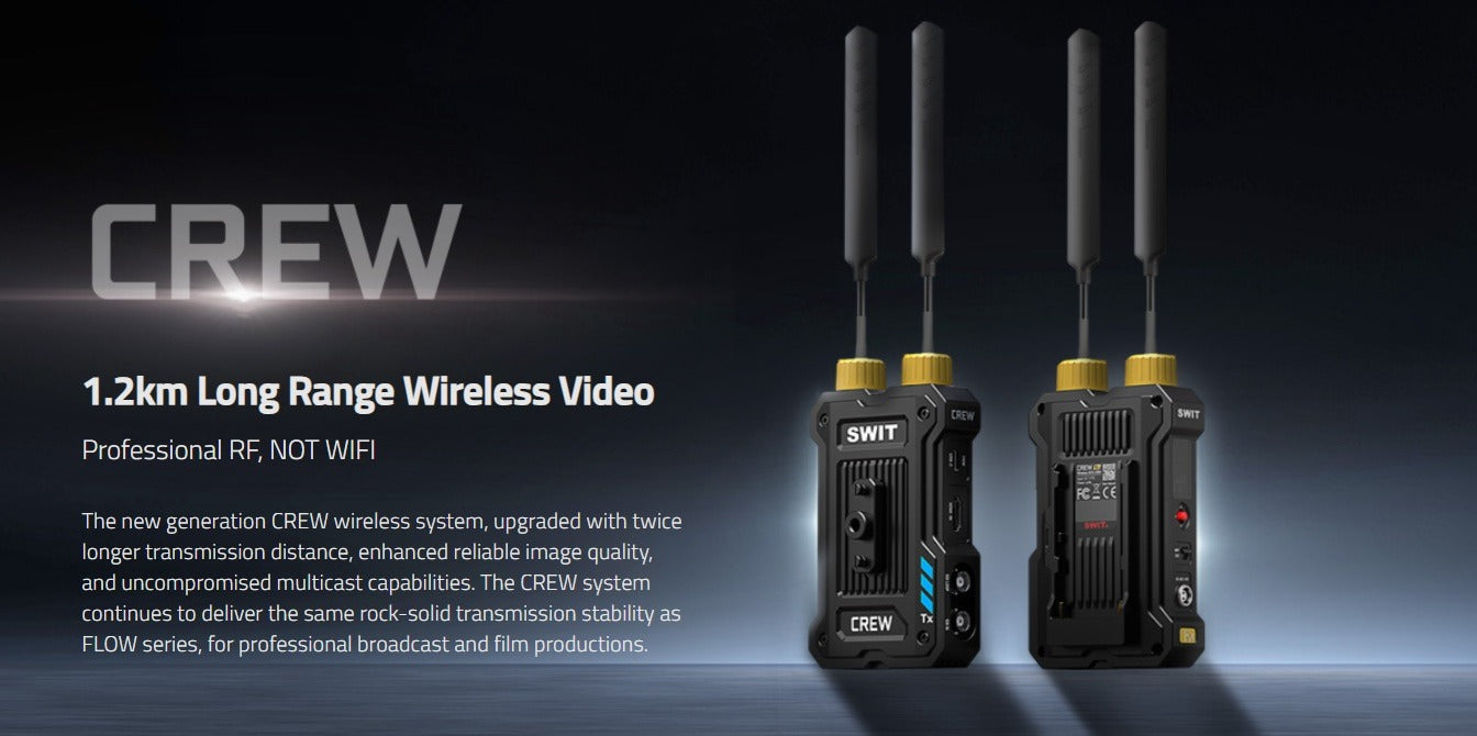 SWIT CREW Rx | 4000feet(1200m) 3rd Gen. professional Wireless FHD Video Receiver with NP-F plate, Super Anti-interference, No-delay