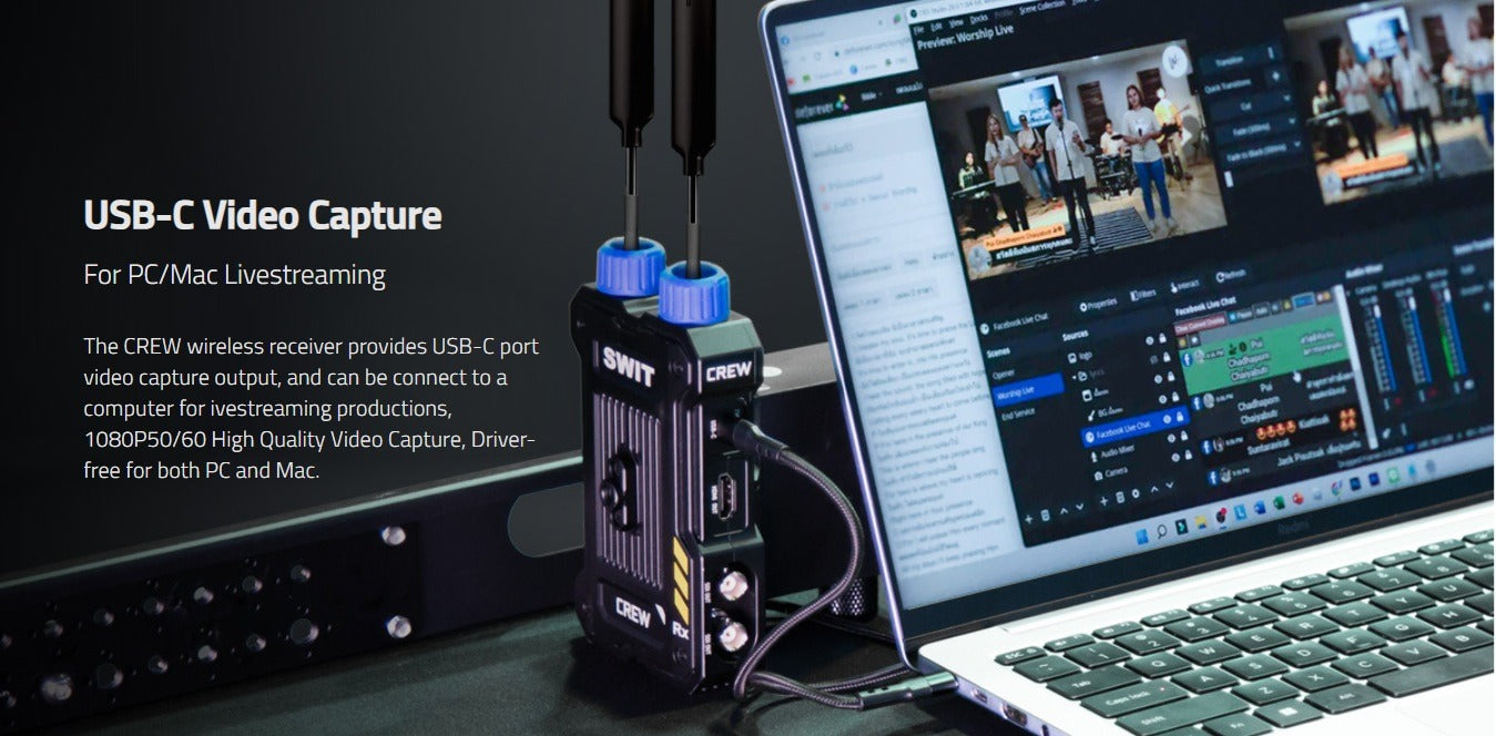 SWIT CREW Rx | 4000feet(1200m) 3rd Gen. professional Wireless FHD Video Receiver with NP-F plate, Super Anti-interference, No-delay