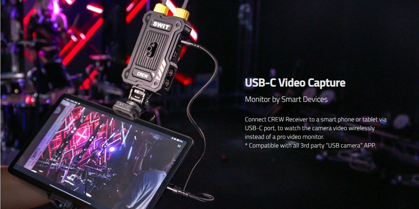 SWIT CREW Rx | 4000feet(1200m) 3rd Gen. professional Wireless FHD Video Receiver with NP-F plate, Super Anti-interference, No-delay