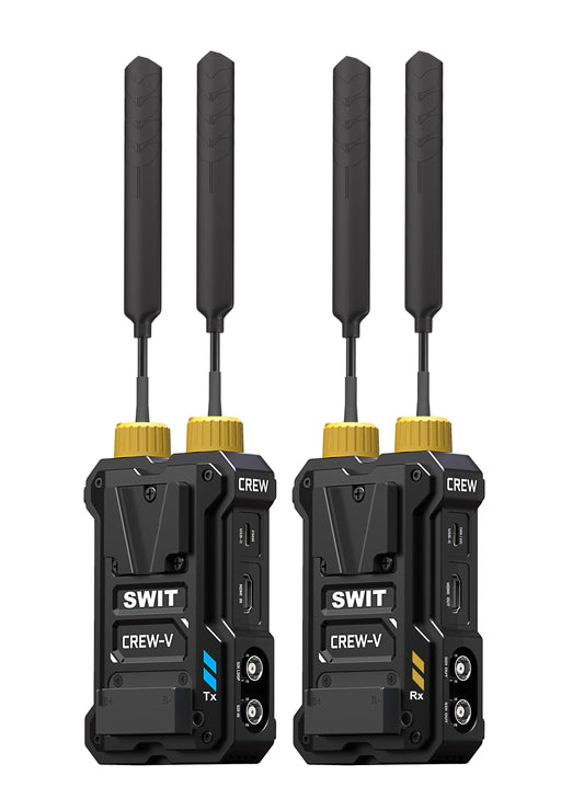 SWIT CREW-V | 4000feet(1200m) 3rd Gen. professional Wireless FHD Video Transmission with dual V-mounts, Super Multicast, Super Anti-interference, No-delay