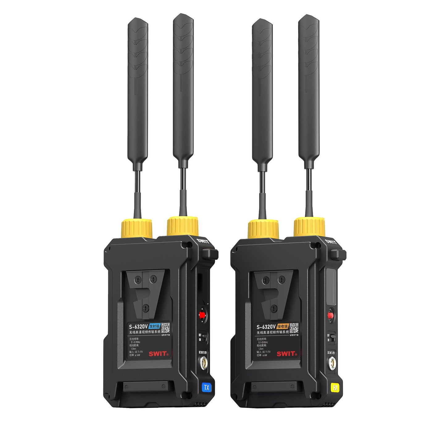 SWIT CREW-V | 4000feet(1200m) 3rd Gen. professional Wireless FHD Video Transmission with dual V-mounts, Super Multicast, Super Anti-interference, No-delay