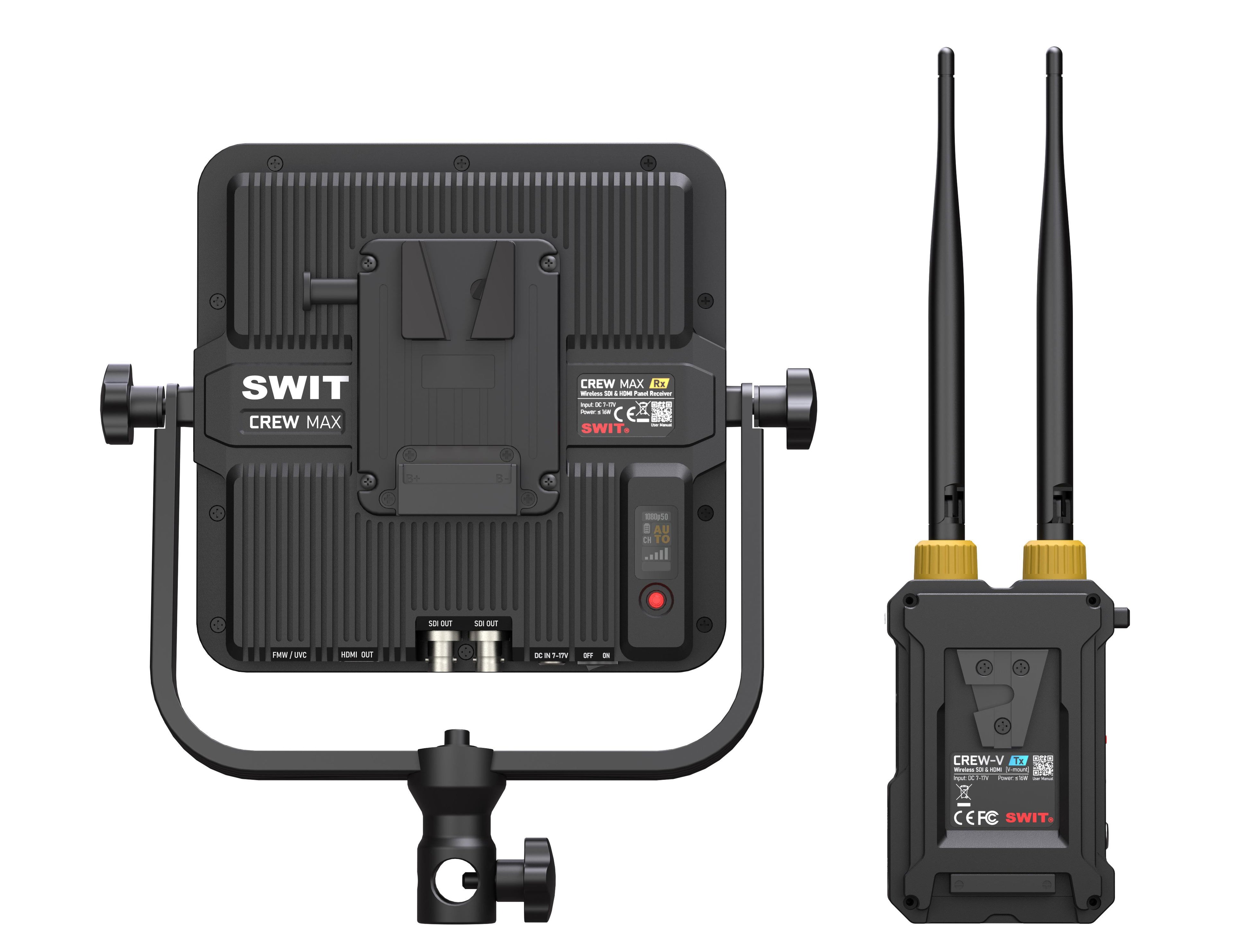 SWIT CREW-V MAX | 10000feet(3000m) 3rd Gen. professional Wireless FHD Video Transmission with Tx V-mount, Super Multicast, Super Anti-interference, No-delay