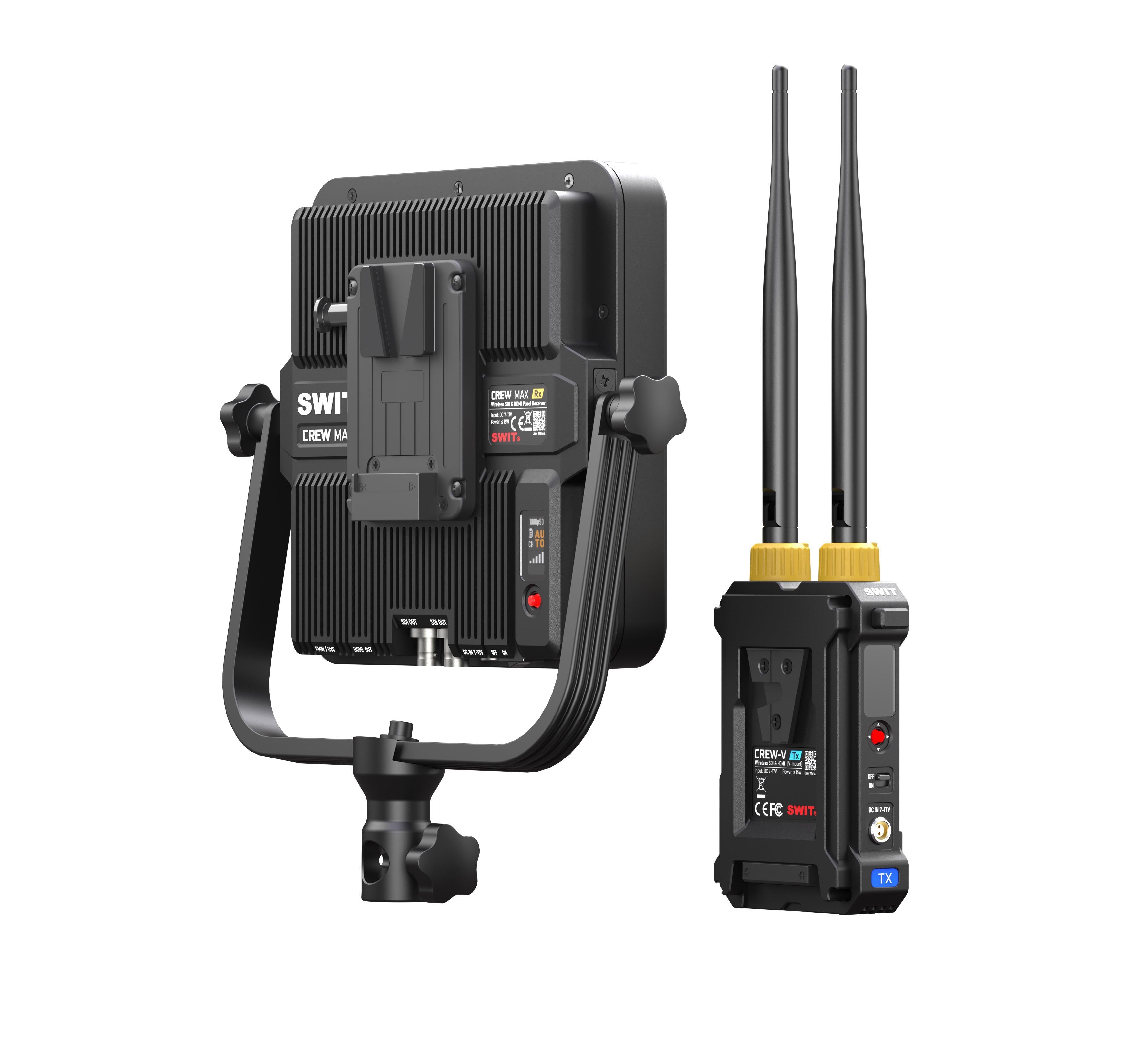 SWIT CREW-V MAX | 10000feet(3000m) 3rd Gen. professional Wireless FHD Video Transmission with Tx V-mount, Super Multicast, Super Anti-interference, No-delay