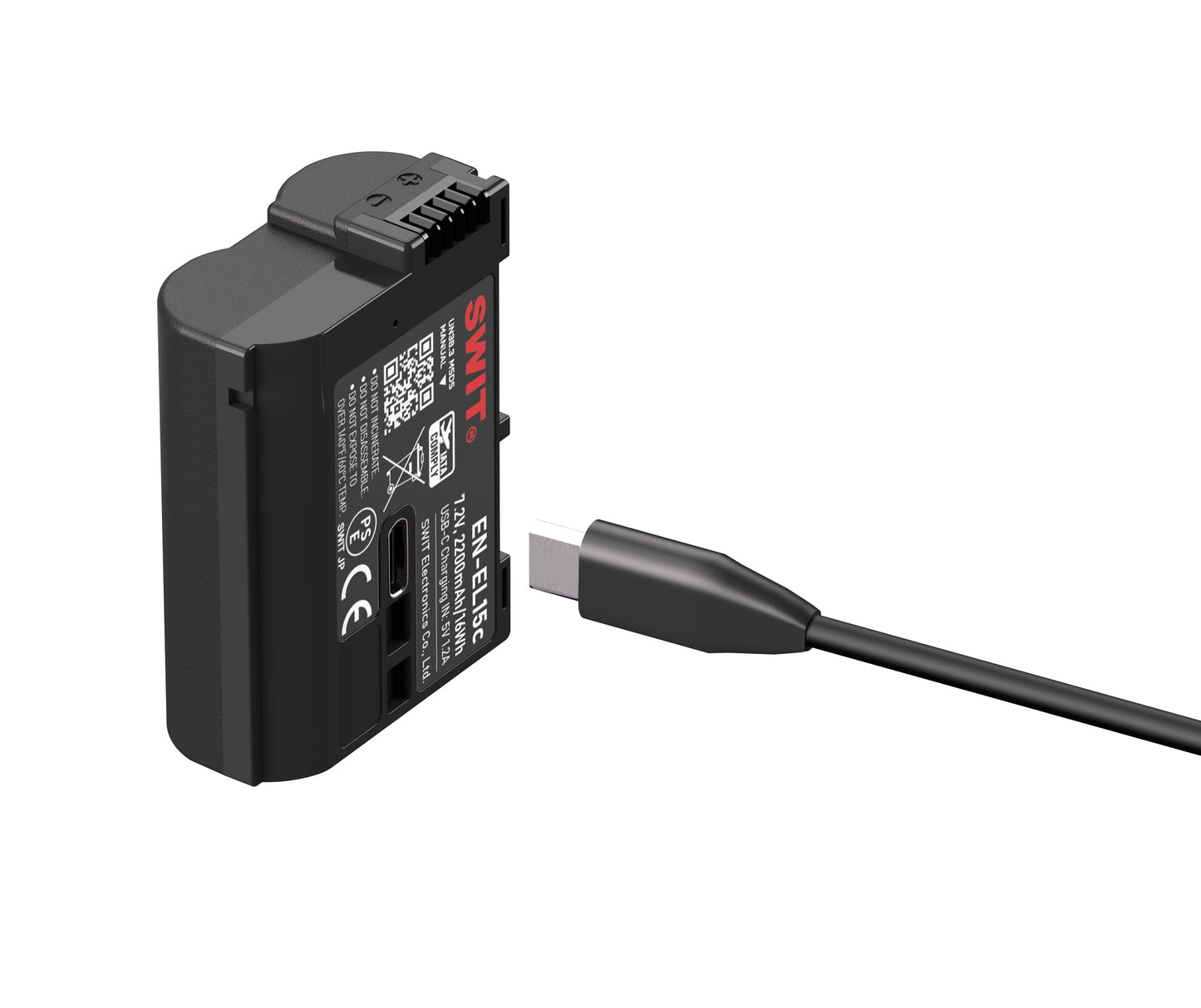 SWIT PowerCell EN-EL15c | USB-C EN-EL15c 16Wh DC battery Outlasts the Originals, with Status Indicators, for DSLR/Mirrorless e.g. Nikon Z8, Z9, ZR,Z5II cameras