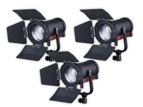 SWIT FL-C60D 3KIT | Set of 3 x 60W LED Spotlight, 25000lux, V-Mount, DMX