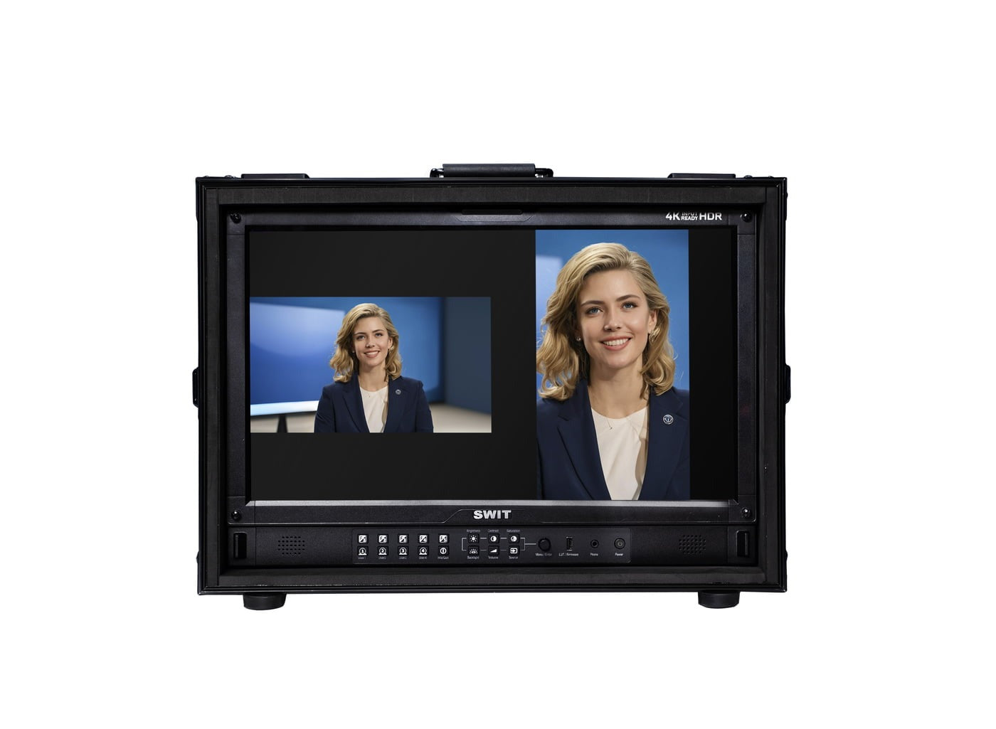 SWIT FM-215HDR | 21.5" professional High-bright FHD Field Monitor with flight case and VESA-tripod adaptor and 12G-SDI 4K QD-LED HDR 100%DCI-P3 Zero-Delay AI-Calibration