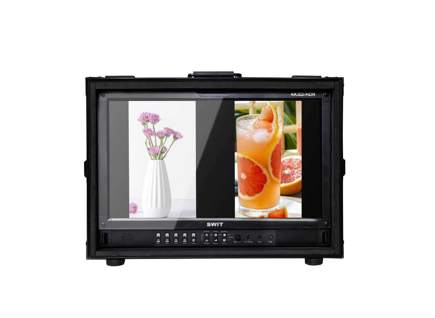 SWIT FM-215HDR | 21.5" professional High-bright FHD Field Monitor with flight case and VESA-tripod adaptor and 12G-SDI 4K QD-LED HDR 100%DCI-P3 Zero-Delay AI-Calibration