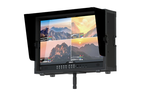 SWIT FM-U245HDR | 24" professional High-bright UHD Field Monitor with flight case and VESA-tripod adaptor and 4x12G-SDI 8K HDR Zero-Delay AI-Calibration