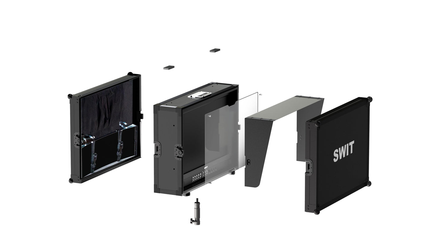 SWIT FM-U245HDR | 24" professional High-bright UHD Field Monitor with flight case and VESA-tripod adaptor and 4x12G-SDI 8K HDR Zero-Delay AI-Calibration
