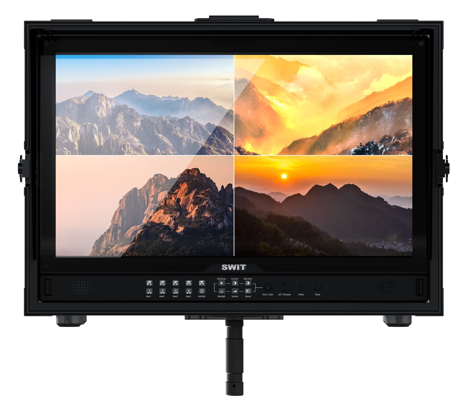 SWIT FM-U245HDR | 24" professional High-bright UHD Field Monitor with flight case and VESA-tripod adaptor and 4x12G-SDI 8K HDR Zero-Delay AI-Calibration