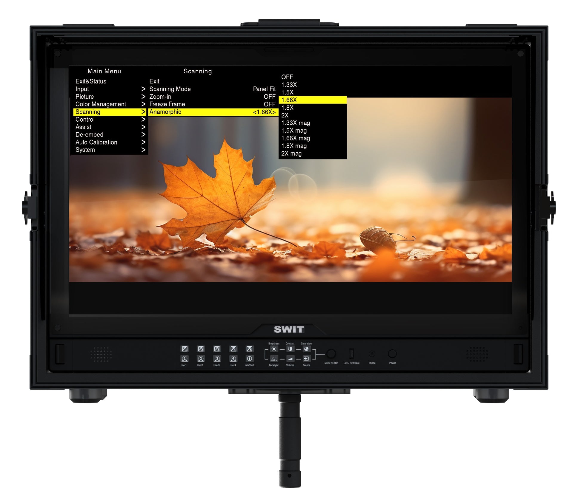 SWIT FM-U245HDR | 24" professional High-bright UHD Field Monitor with flight case and VESA-tripod adaptor and 4x12G-SDI 8K HDR Zero-Delay AI-Calibration