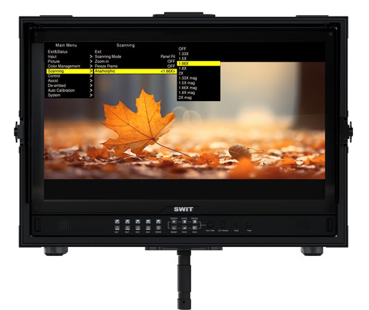 SWIT FM-U245HDR | 24" professional High-bright UHD Field Monitor with flight case and VESA-tripod adaptor and 4x12G-SDI 8K HDR Zero-Delay AI-Calibration
