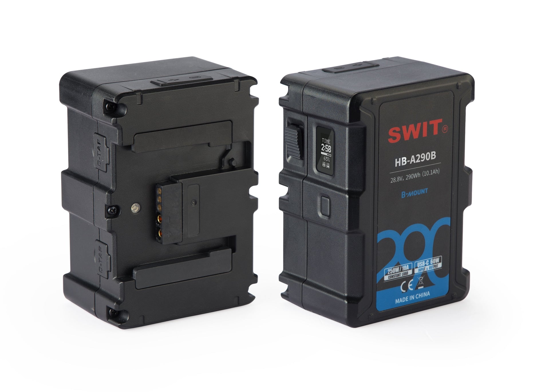 SWIT HB-A290B | 290Wh Battery with 28V B-Mount, 16V D-tap and USB-C/USB-A, also ideal for long term use or high power draw lights