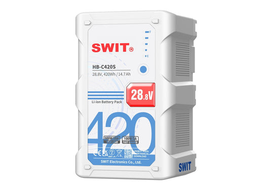 SWIT HB-C420S | 420Wh 500W Super-High-load 28V Battery, V-Mount, also ideal for long term use or high power draw lights