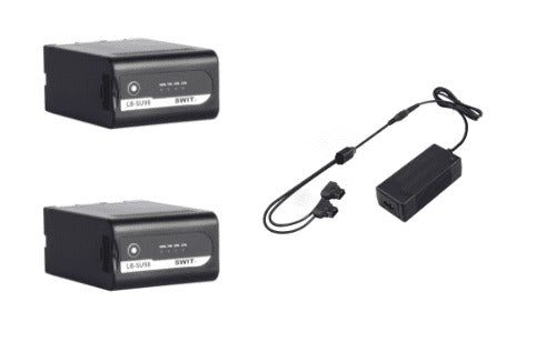 SWIT LB-SU98 2KIT | 2*LB-SU98 BP-U DV batteries + 1*PC-U130B2 Dual D-Tap travel charger