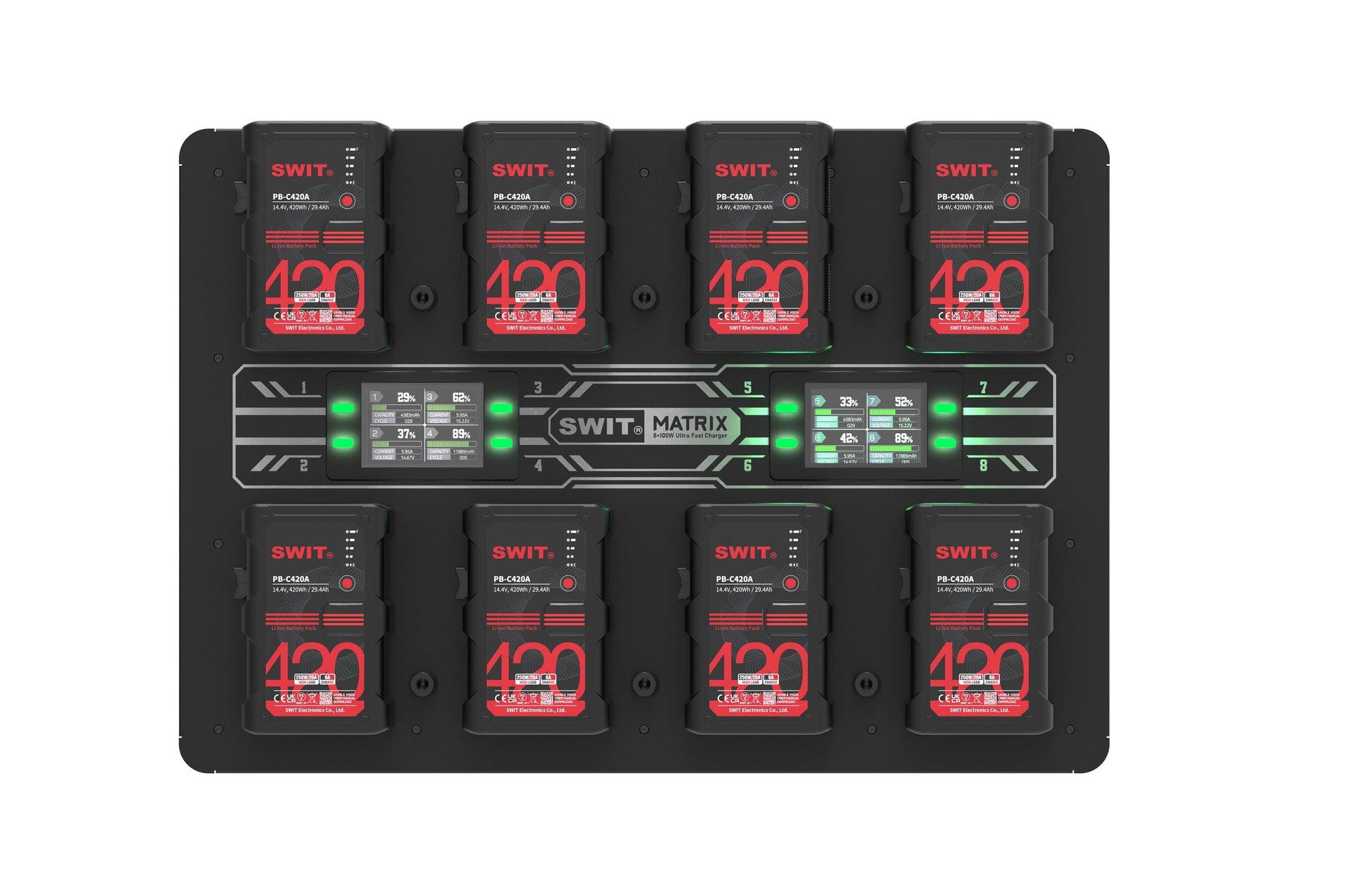 SWIT MATRIX-A8 | 8ch x max 6A Top Fast Simultaneous 14V Wall Charger, Gold-mount(PC-W461A)
