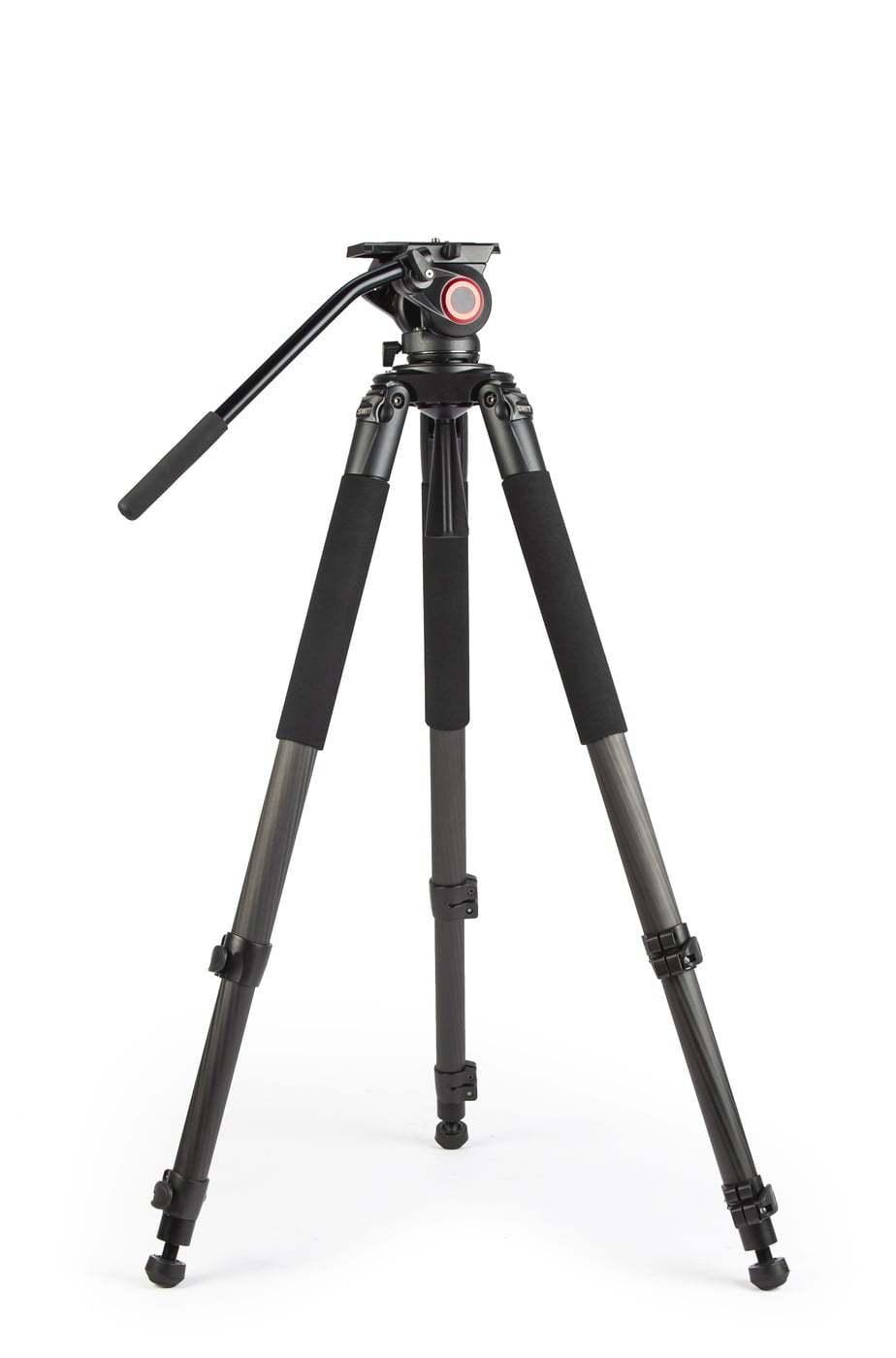 SWIT MUF100C | Carbon-fiber Camera Tripod KIT, with SWIT TH100 Fluid Video Head, 10kg Payload, Soft Bag