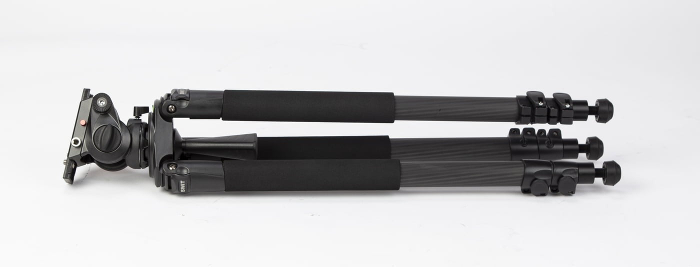 SWIT MUF100C | Carbon-fiber Camera Tripod KIT, with SWIT TH100 Fluid Video Head, 10kg Payload, Soft Bag