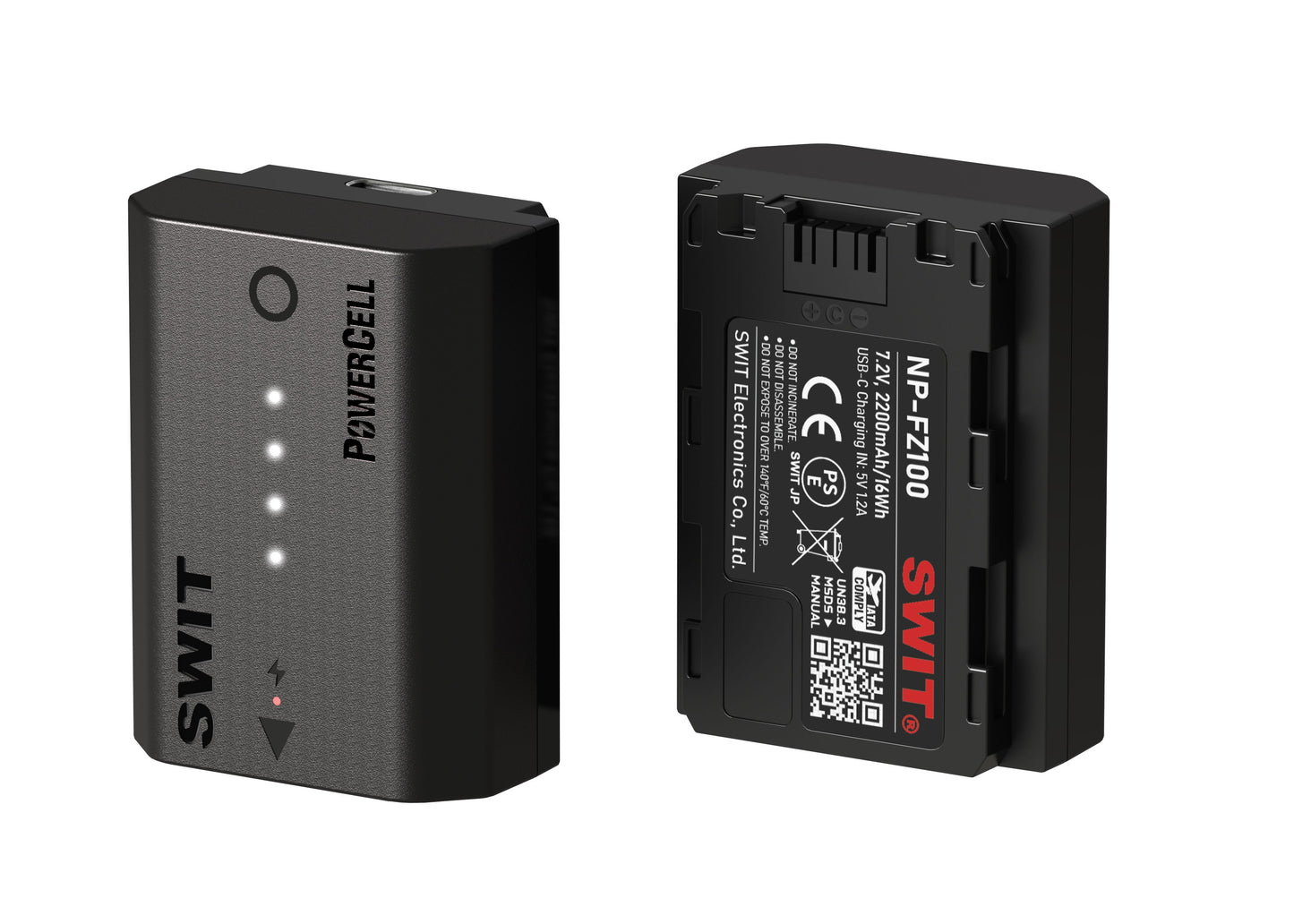 SWIT PowerCell NP-FZ100 | USB-C NP-FZ100 16Wh DC battery Outlasts the Originals, with Status Indicators, for DSLR/Mirrorless e.g. Sony Fx3/FX30, ?7/?9 cameras