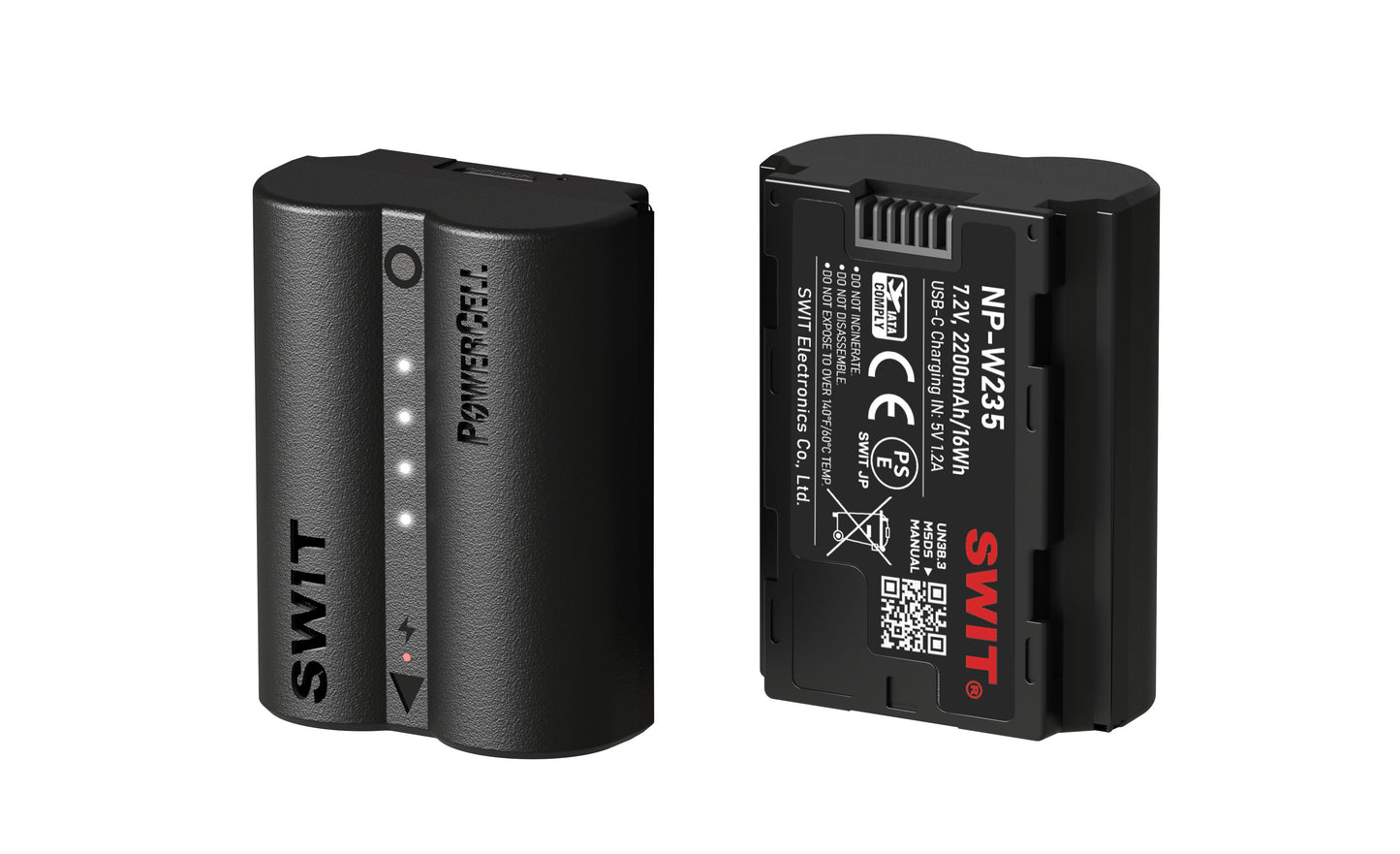 SWIT PowerCell NP-W235 | USB-C NP-W235 16Wh DC battery Outlasts the Originals, with Status Indicators, for DSLR/Mirrorless e.g. Fujifilm X-T4/T5,GFX100II,GFX50S II,GFX ETERNA 55 cameras