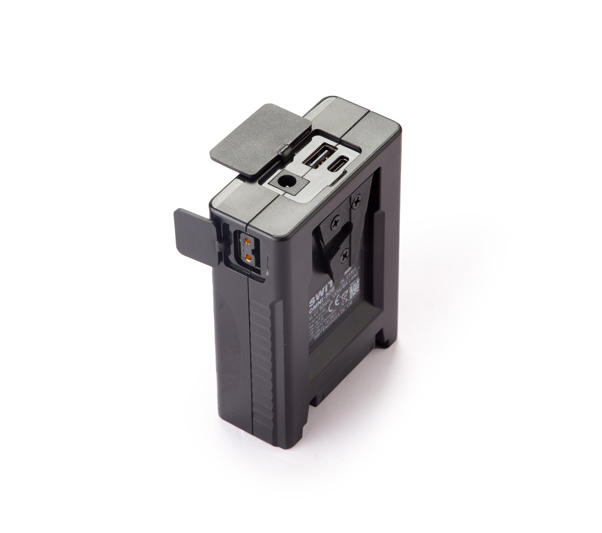 SWIT OMNI-50S | 50Wh 100W-high-load Professional Mini Battery with USB-C for laptop, and LCD Display/D-tap/DC-8V/USB-A, V-Mount, also ideal for long term use or high power draw lights
