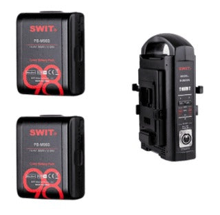 SWIT PB-M98S*2+S-3822S KIT | 2*PB-M98S mini batteries + 1*S-3822S 2chx3A fast charger