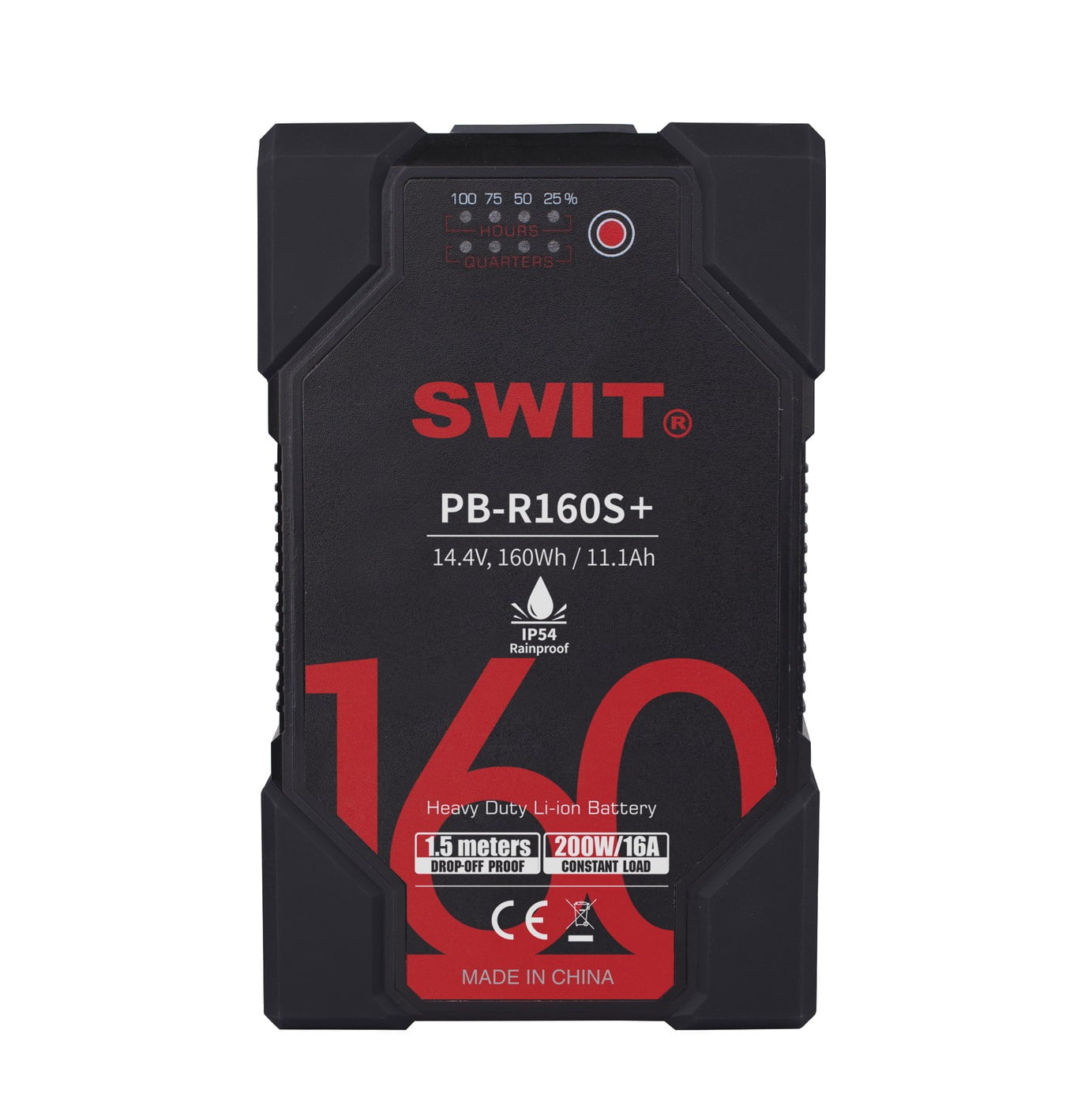 SWIT PB-R160S+ | 160Wh Waterproof IP54 Robust Heavy-duty Battery, V-Mount, also ideal for long term use or high power draw lights
