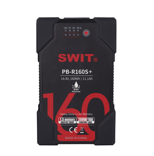 SWIT PB-R160S+ | 160Wh Waterproof IP54 Robust Heavy-duty Battery, V-Mount, also ideal for long term use or high power draw lights