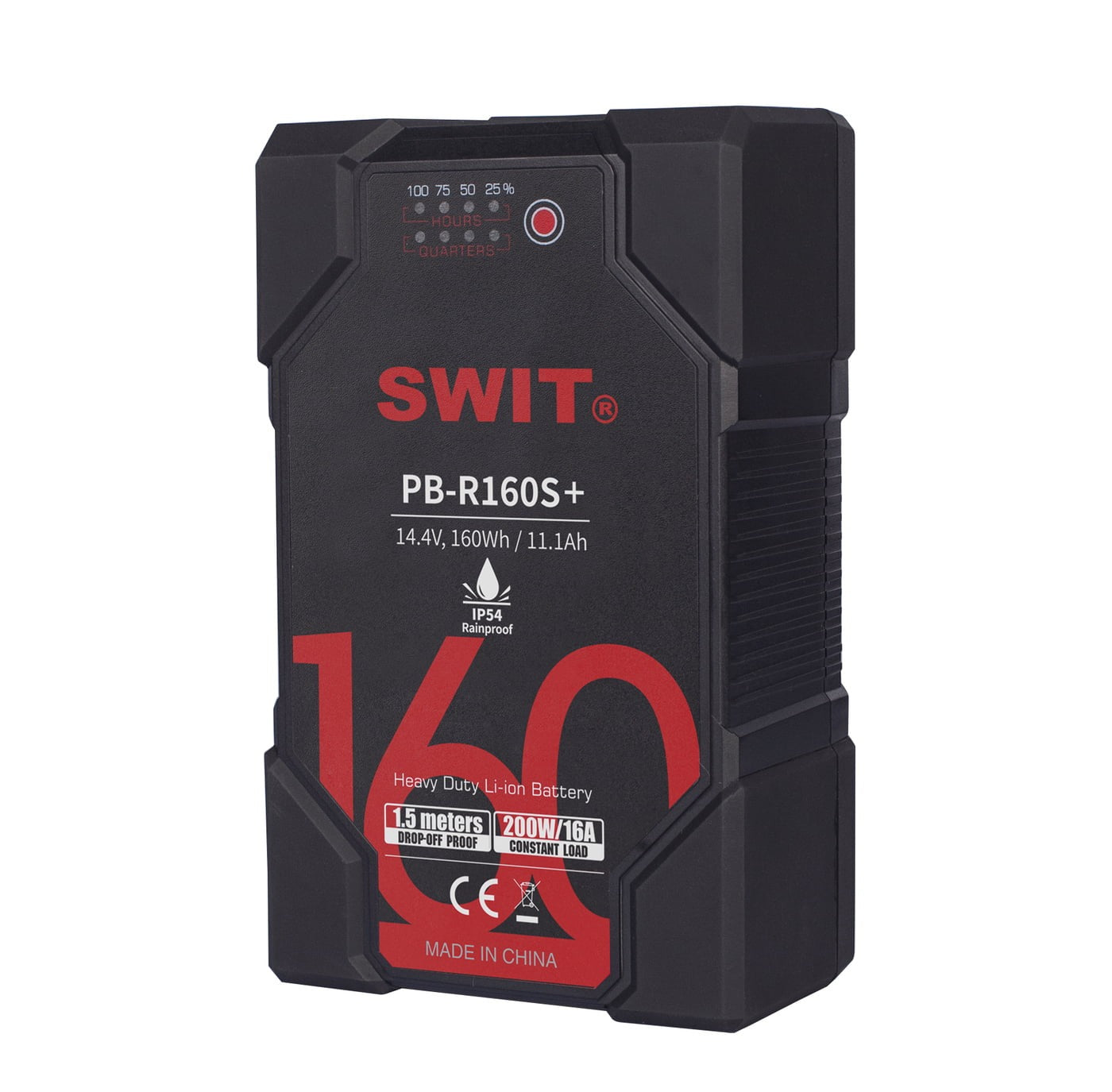 SWIT PB-R160S+ | 160Wh Waterproof IP54 Robust Heavy-duty Battery, V-Mount, also ideal for long term use or high power draw lights