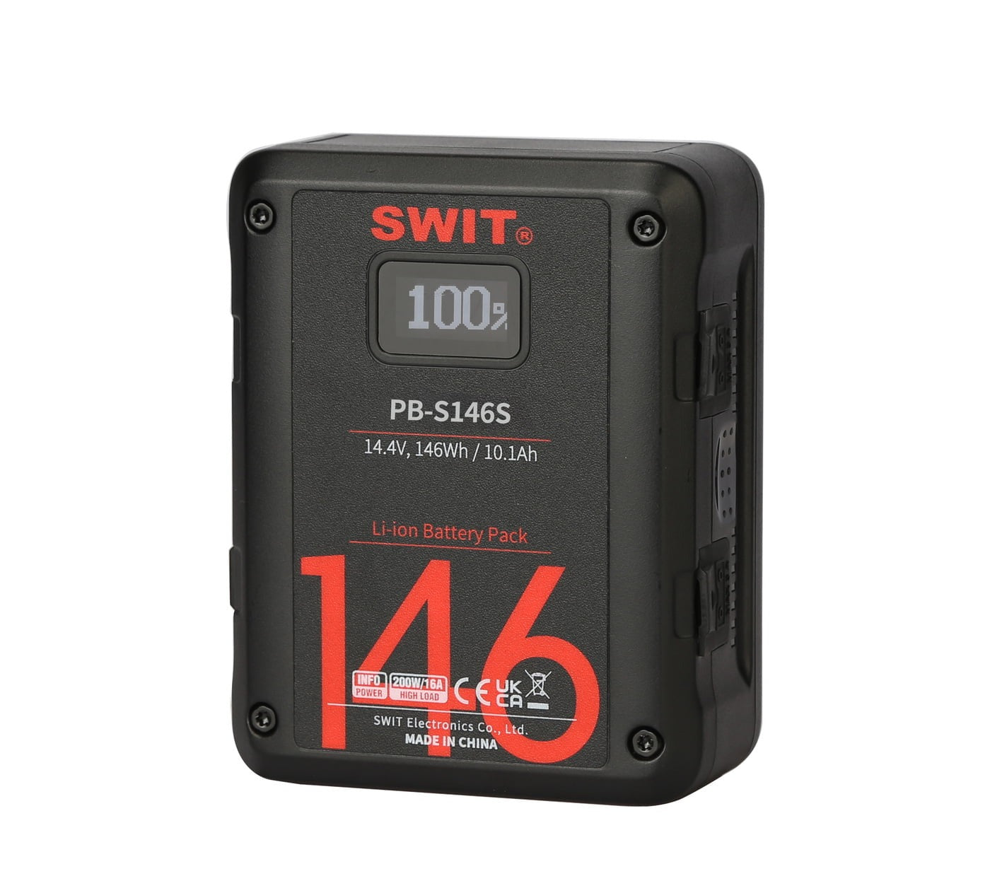 SWIT PB-S146S | 146Wh Multi-Sockets Square Cine Battery, V-Mount, also ideal for long term use or high power draw lights