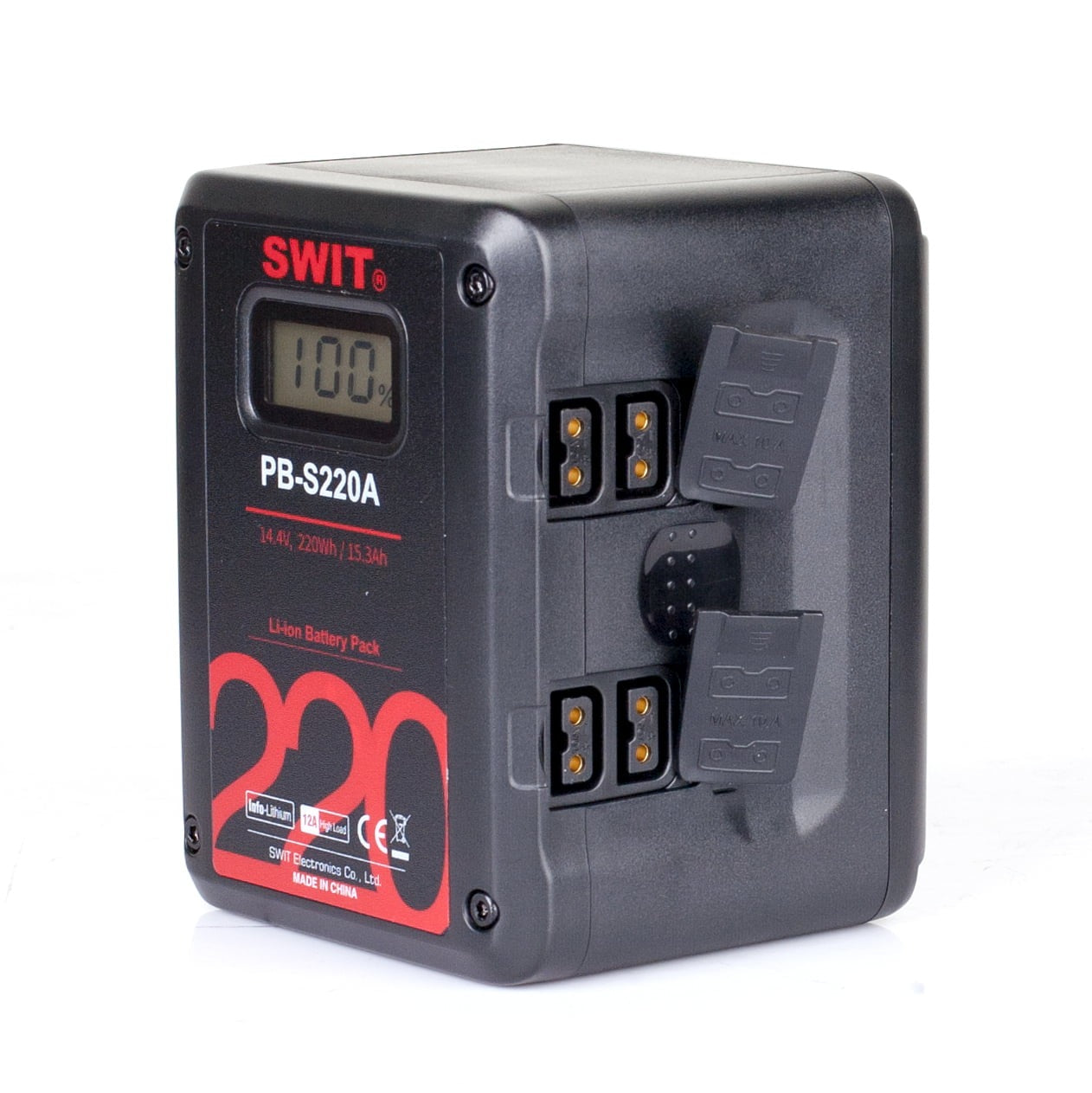 SWIT PB-S220A | 220Wh Multi-Sockets Square Cine Battery, Gold-Mount, also ideal for long term use or high power draw lights. ---Over 1 months LeadTime if no stock