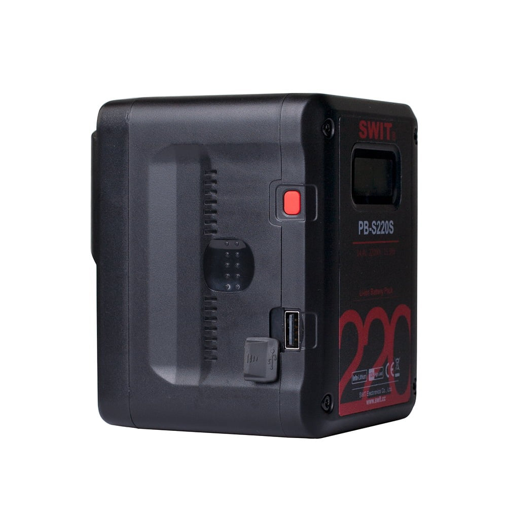 SWIT PB-S220S | 220Wh Multi-Sockets Square Cine Battery, V-Mount, also ideal for long term use or high power draw lights
