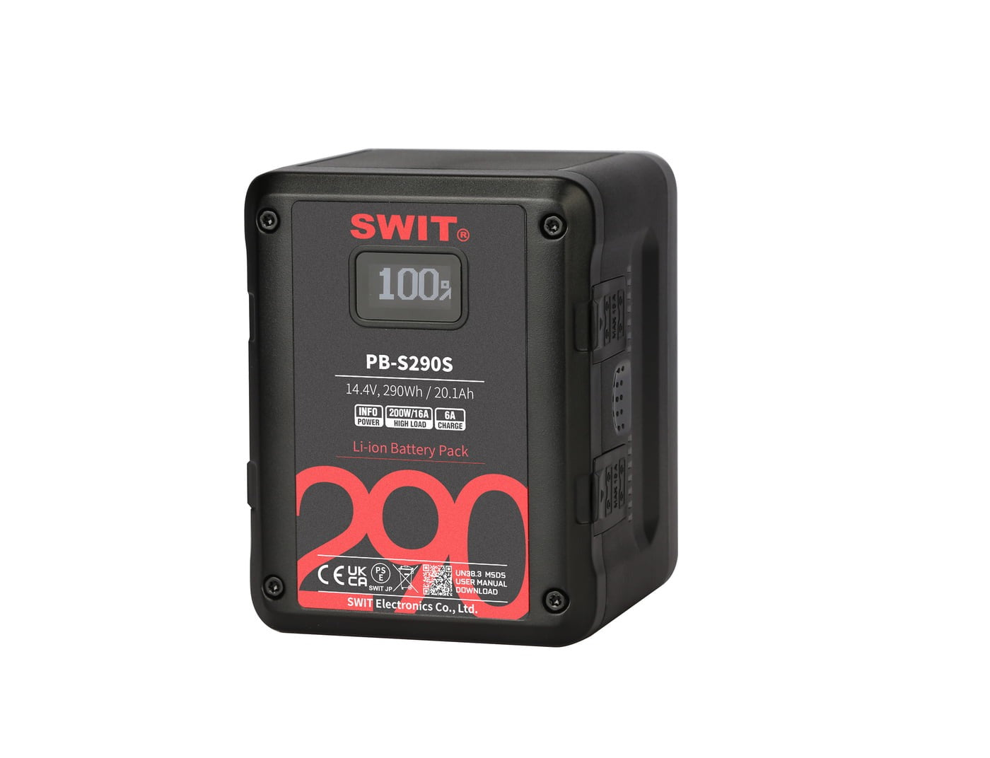 SWIT PB-S290S | 290Wh Multi-Sockets Square Cine Battery, V-Mount, also ideal for long term use or high power draw lights