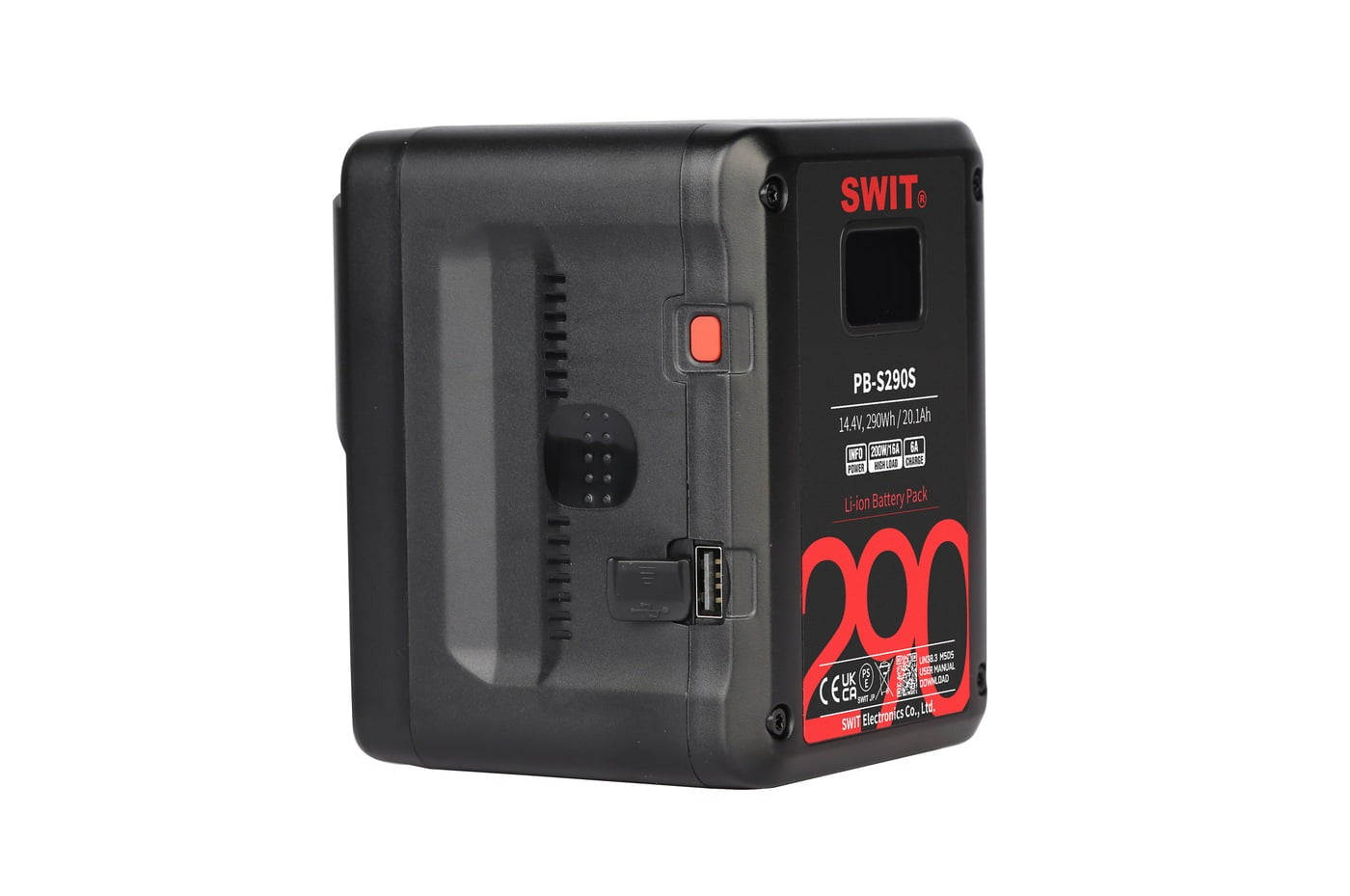 SWIT PB-S290S | 290Wh Multi-Sockets Square Cine Battery, V-Mount, also ideal for long term use or high power draw lights