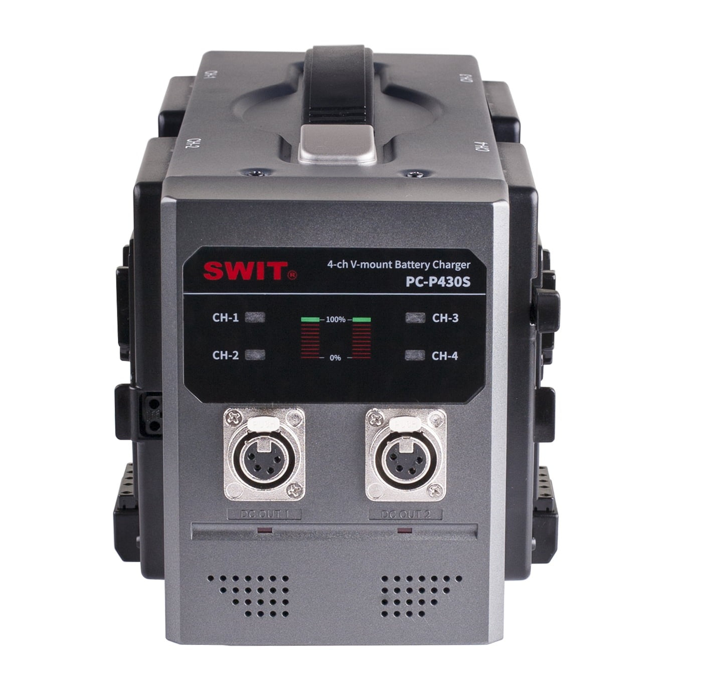SWIT PC-P430S | 4ch x 3A Fast Simultaneous Charger with 2-XLR DC out, V-Mount